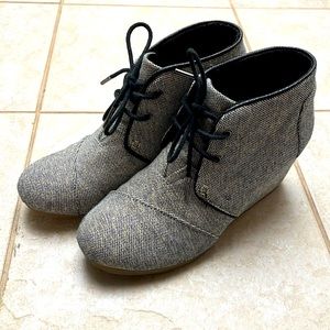 Tom’s Wedge Booties - Tweed